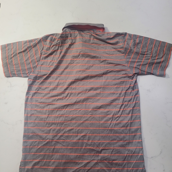 Peter Millar Gray Polo with Orange Stripes - Picture 2 of 4